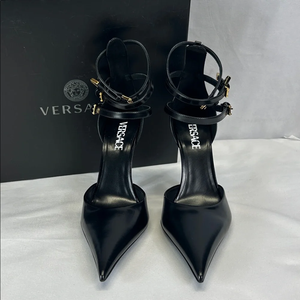 VERSACE
Leather Ankle Strap Pumps - Picture 1 of 9